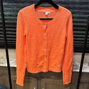 VOLCOM Mob Barley Bright Sherbet Orange LS Button Front Knit Cardigan WN Med NWT
